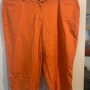 Avenue Women Size 24 Vibrant Orange Chinos with Relaxed Fit
